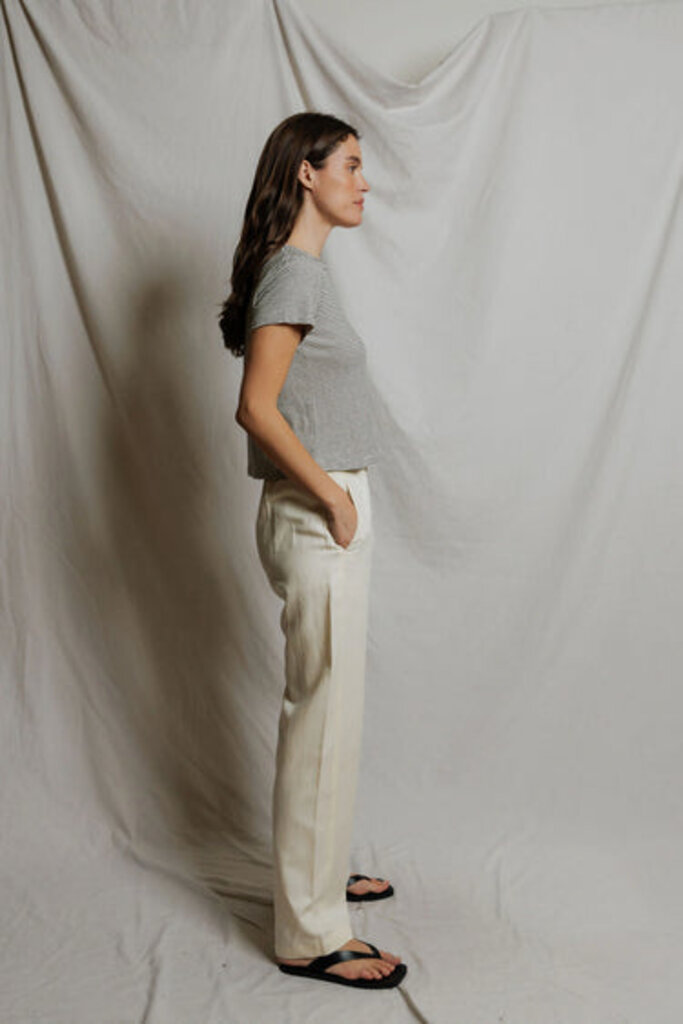 PERFECT WHITE TEE PERFECT VIVIAN STRIPE HEMP MILK COTTON TEE