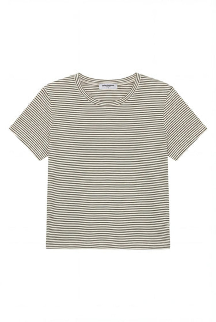 PERFECT WHITE TEE PERFECT VIVIAN STRIPE HEMP MILK COTTON TEE