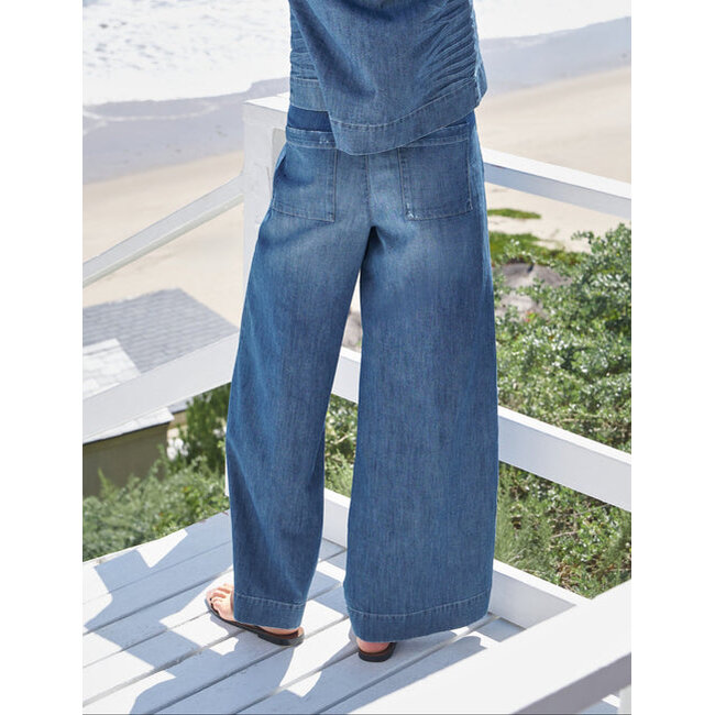 FRANK & EILEEN MADELINE PATCH POCKET PULL ON PANT INDIGO WASH