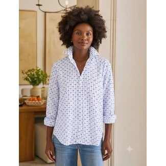 FRANK & EILEEN SILVIO UNTUCKABLE BUTTON UP IN STRIPE WHALE
