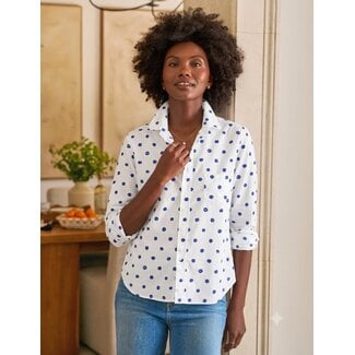 FRANK & EILEEN BARRY TAILORED BUTTON UP IN LARGE BLUE DOT