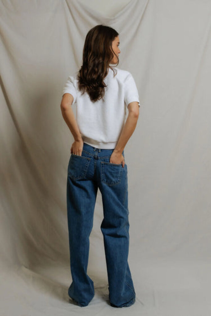 PERFECT WHITE TEE SHORT SLEEVE ZIGGY FLEECE IN WHITE