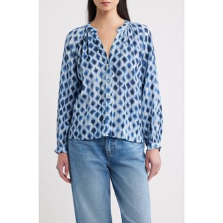 RAILS SAINT TOP IN SAPPHIRE SHIBORI