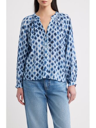 RAILS SAINT TOP IN SAPPHIRE SHIBORI