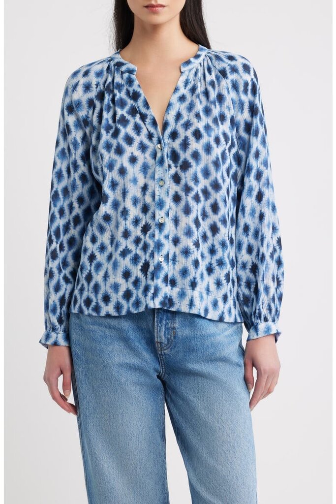 RAILS SAINT TOP IN SAPPHIRE SHIBORI
