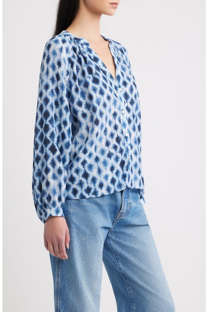 RAILS SAINT TOP IN SAPPHIRE SHIBORI