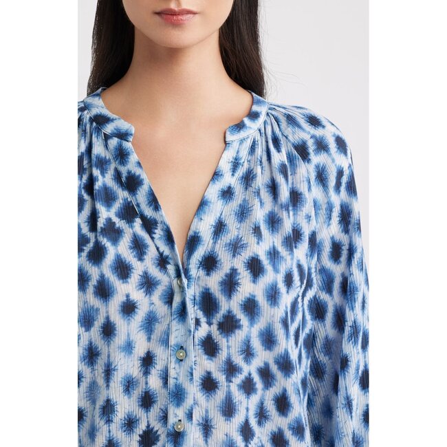 RAILS SAINT TOP IN SAPPHIRE SHIBORI
