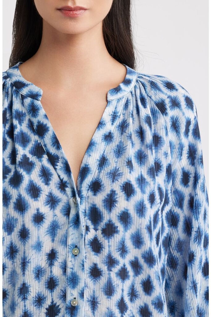 RAILS SAINT TOP IN SAPPHIRE SHIBORI