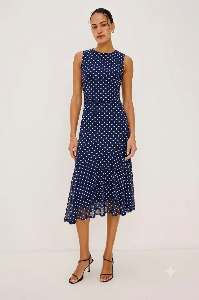 RAILS DAIJA DRESS IN NAVY POLKA DOTS