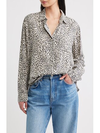RAILS JOSEPHINE SHIRT IN ECRU CHEETAH