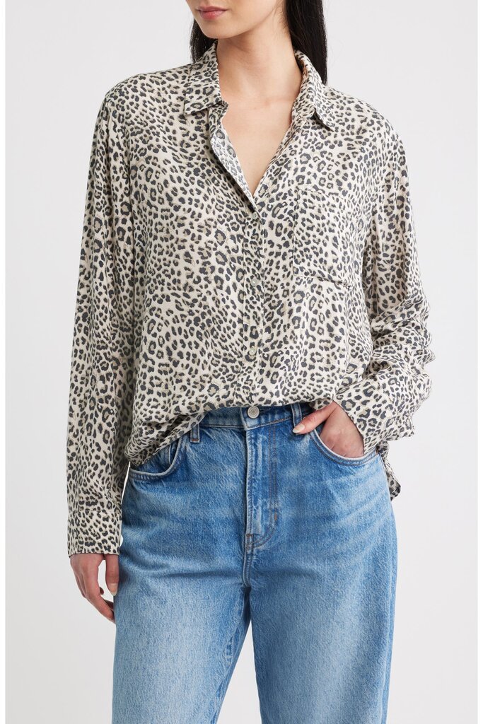 RAILS JOSEPHINE SHIRT IN ECRU CHEETAH