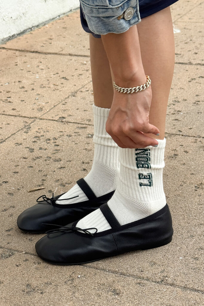 LE BON SHOPPE PREPPY SOCKS IN CANVAS/GREEN