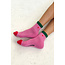 LE BON SHOPPE EMBROIDERED COLOR BLOCK GIRLFRIEND SOCKS ROSE GREEN + HEART