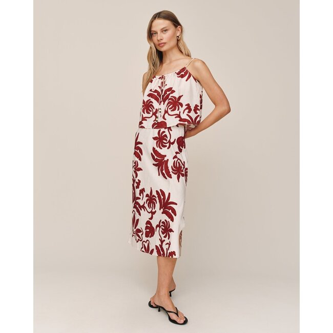 BELLA DAHL BIAS SIDE SLIT SKIRT IN ISLAND DAMASK PRINT