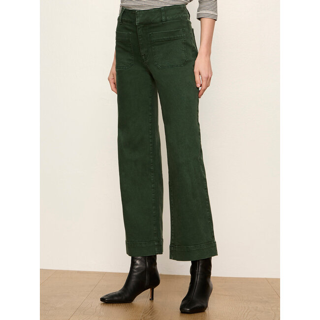 SANCTUARY CHELSEA WIDE LEG JEAN IN WASHED FOREST