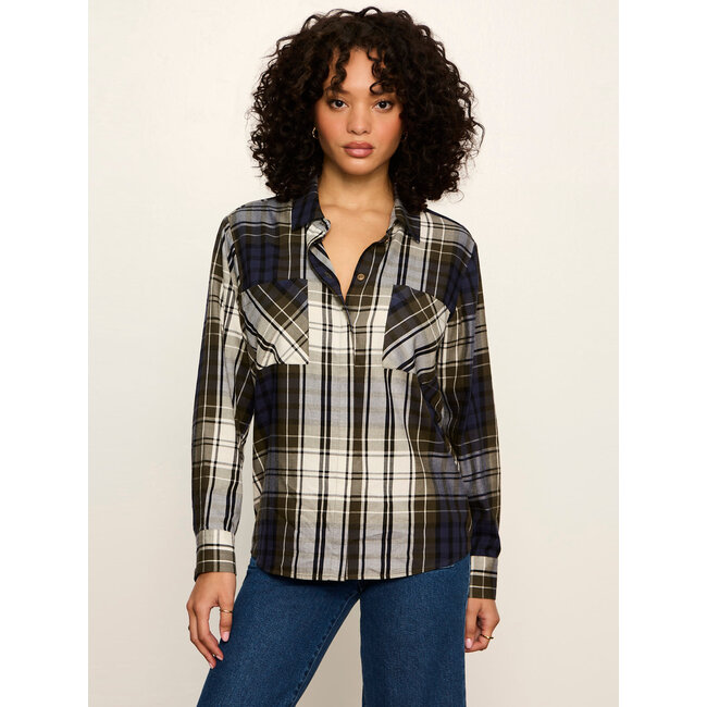 SANCTUARY CITY PLAID SHIRT IN TRUE GREEN PLAID