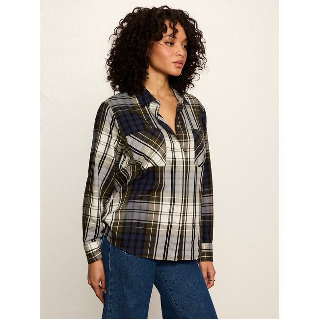 SANCTUARY CITY PLAID SHIRT IN TRUE GREEN PLAID