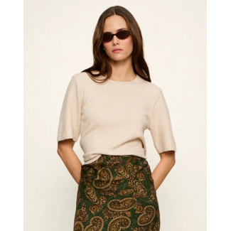 SANCTUARY PERFECT SWEATER TEE IN HEATHER DARK BONE