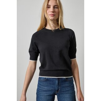 LILLA P CREWNECK SADDLE SLEEVE SWEATER IN BLACKJ