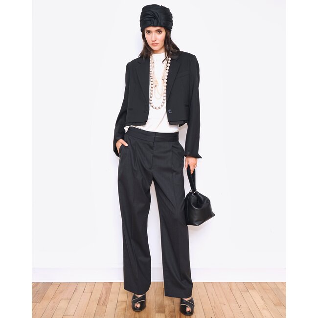 WE-AR4 BLACK PINSTRIPE COCKTAIL BLAZER