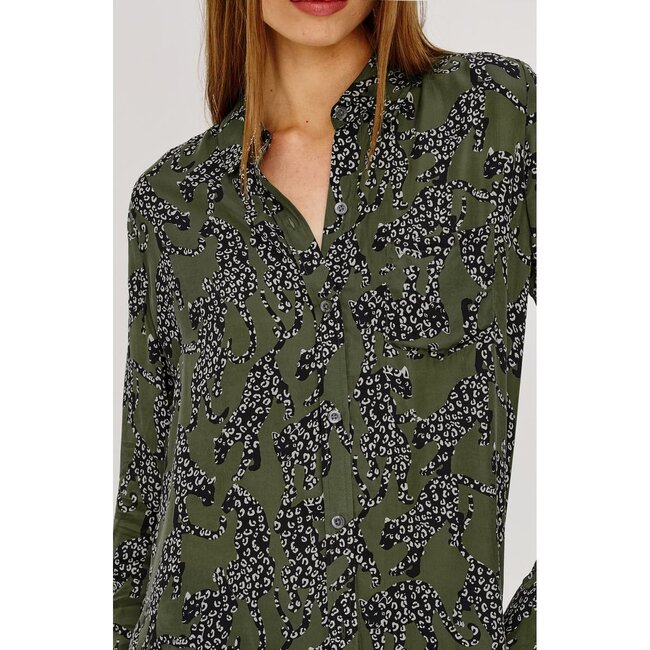 RAILS ALYSSA BUTTON UP IN OLIVE JAGUAR