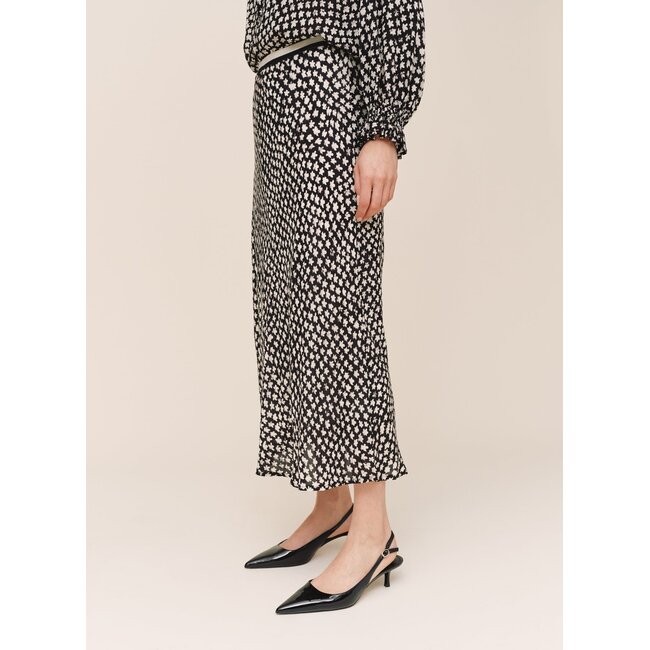 BELLA DAHL BIAS SKIRT WITH STRIPE WAISTBAND