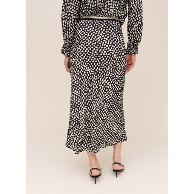 BELLA DAHL BIAS SKIRT WITH STRIPE WAISTBAND