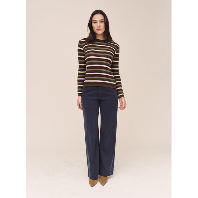 BELLA DAHL LONG SLEEVE CREW IN HARVEST STRIPE