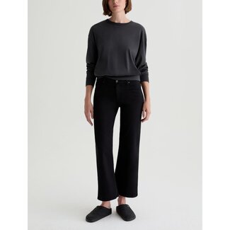 AG SAIGE WIDE LEG CROP IN SUPER BLACK