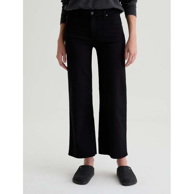 AG SAIGE WIDE LEG CROP IN SUPER BLACK