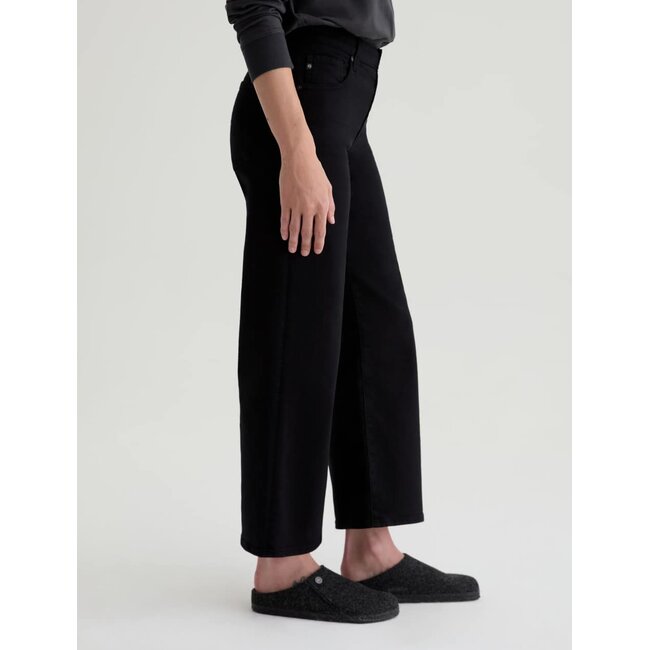 AG SAIGE WIDE LEG CROP IN SUPER BLACK
