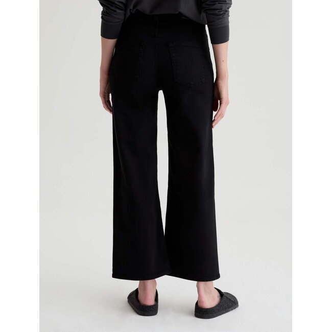 AG SAIGE WIDE LEG CROP IN SUPER BLACK