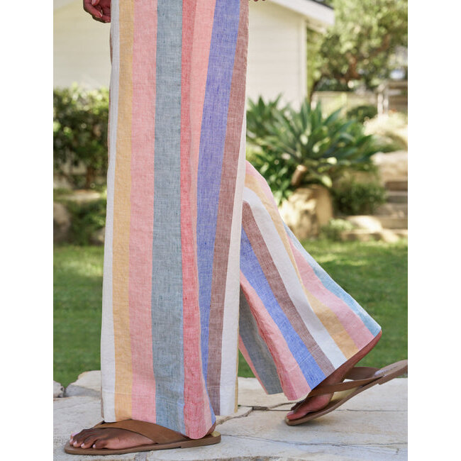 FRANK & EILEEN WEST VILLAGE NYC LINEN TROUSER IN CABANA STRIPE