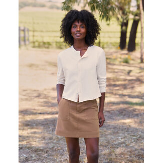 FRANK & EILEEN JACKIE T-SHIRT CARDIGAN IN VINTAGE WHITE