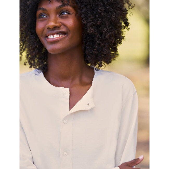 FRANK & EILEEN JACKIE T-SHIRT CARDIGAN IN VINTAGE WHITE