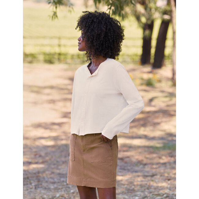 FRANK & EILEEN JACKIE T-SHIRT CARDIGAN IN VINTAGE WHITE