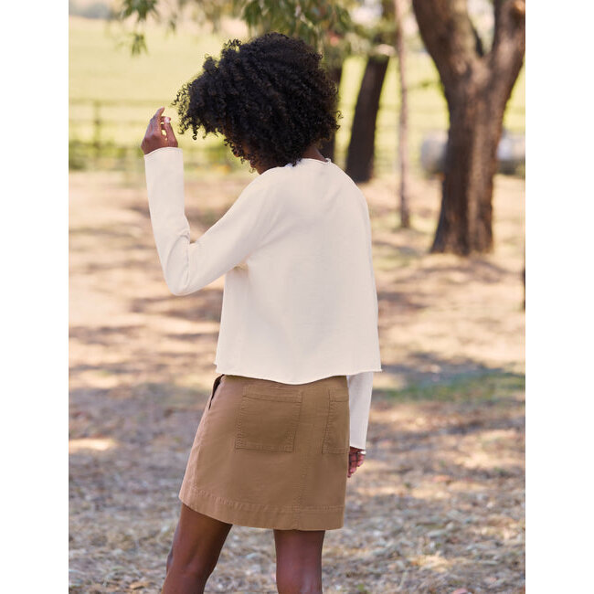 FRANK & EILEEN JACKIE T-SHIRT CARDIGAN IN VINTAGE WHITE