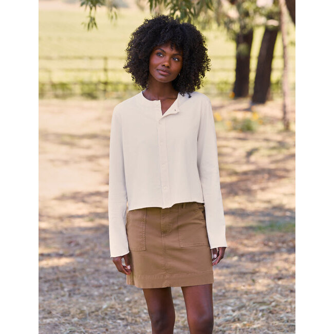 FRANK & EILEEN JACKIE T-SHIRT CARDIGAN IN VINTAGE WHITE