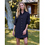 FRANK & EILEEN MARY CLASSIC SHIRTDRESS IN TEXTURED BLACK FLOWERS