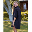 FRANK & EILEEN MARY CLASSIC SHIRTDRESS IN TEXTURED BLACK FLOWERS