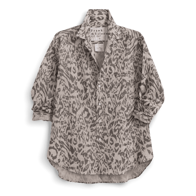 FRANK & EILEEN EILEEN RELAXED BUTTON UP IN GLITTER ANIMAL PRINT