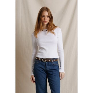 PERFECT WHITE TEE MARCELA LONG SLEEVE COTTON RIB