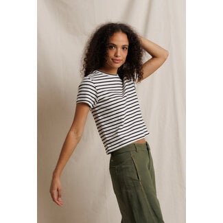 PERFECT WHITE TEE CARTER STRIPED CREWNECK TEE