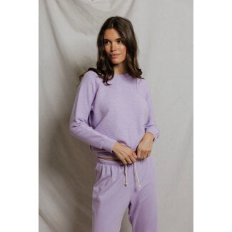 PERFECT WHITE TEE ZIGGY INSIDE OUT FLEECE SWEATSHIRT IN ULTRA VIOLET