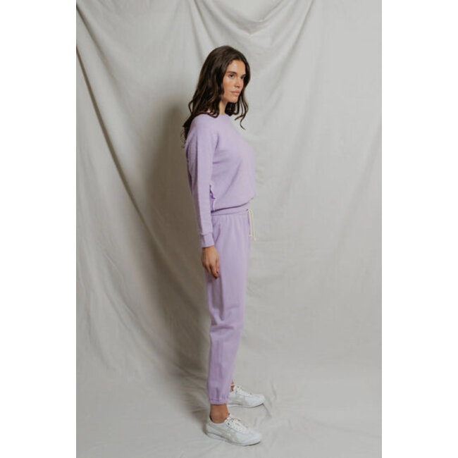 PERFECT WHITE TEE ZIGGY INSIDE OUT FLEECE SWEATSHIRT IN ULTRA VIOLET