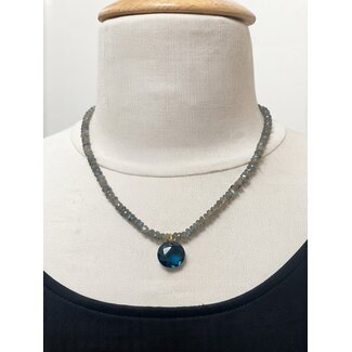 CHAN LUU LABRADORITE/BLUE TOPAZ NECKLACE