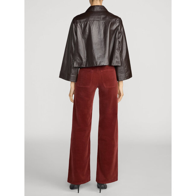LE SLIM PALAZZO CORDUROY IN WINE