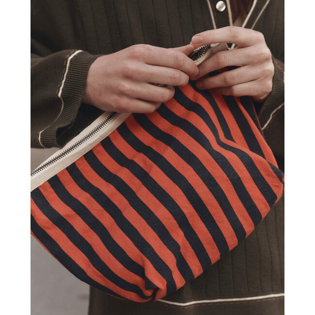 THE GREAT THE GREAT STRIPE POUCH HOT RED MINI PREP STRIPE