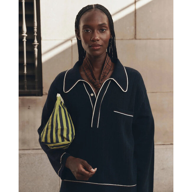 THE GREAT THE STRIPE POUCH CITRON MINI PREP STRIPE