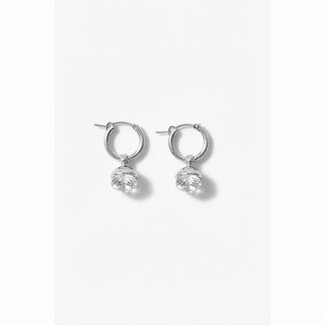 CHAN LUU CLEAR QUARTZ HUGGIE HOOPS